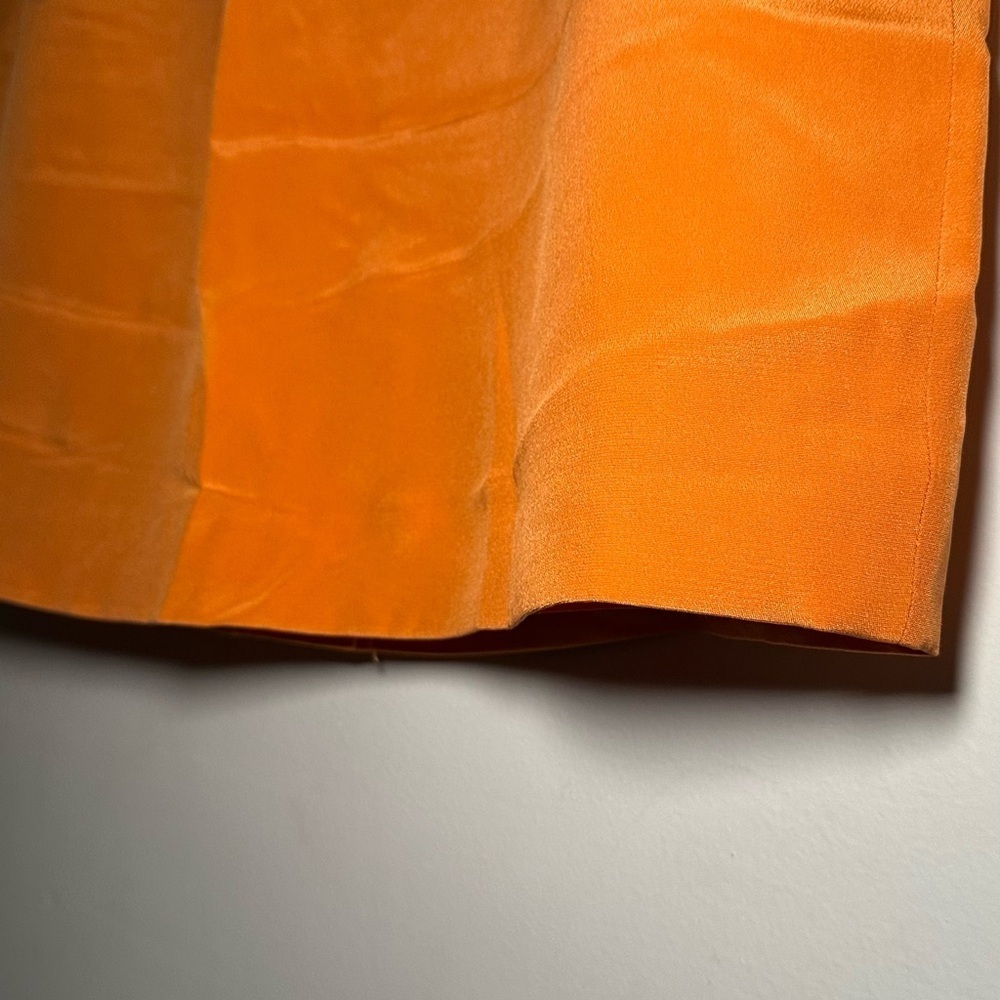Hugo Buscati Silk Vibrant Orange Mini Skirt Size 10 - Picture 5 of 12